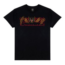 Thrasher Magazine GATO LOGO Skateboard T Shirt BLACK