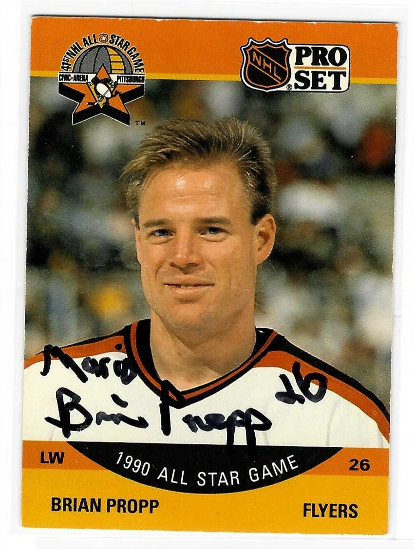 Brian Propp Signed 1990/91 Pro Set Card #360 To Mario