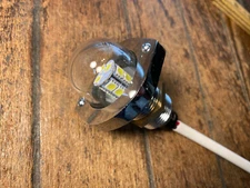 Vintage Wilcox Crittenden Style  Chrome Bronze Glass Anchor Light New LED/Wiring