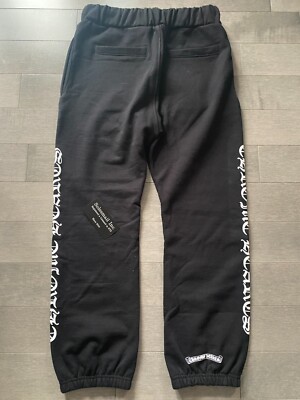 Chrome Hearts Scroll Logo Split Pocket Sweatpants Size M NEW 100
