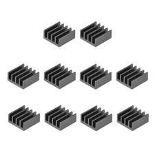 10pcs Parallel Notch Heatsink for MOS GPU IC Chip Black 11x11x5mm-