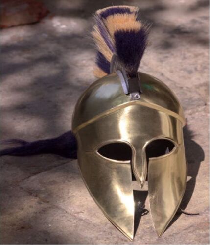 Medieval Greek Corinthian Helmet Free Leather Wearable Knight Christmas Costume - Picture 3 of 3