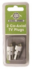 2X CO-AXIal TV PLUGS CONNECTORS SOCKET COAXIAL PLUG METAL CABLE 