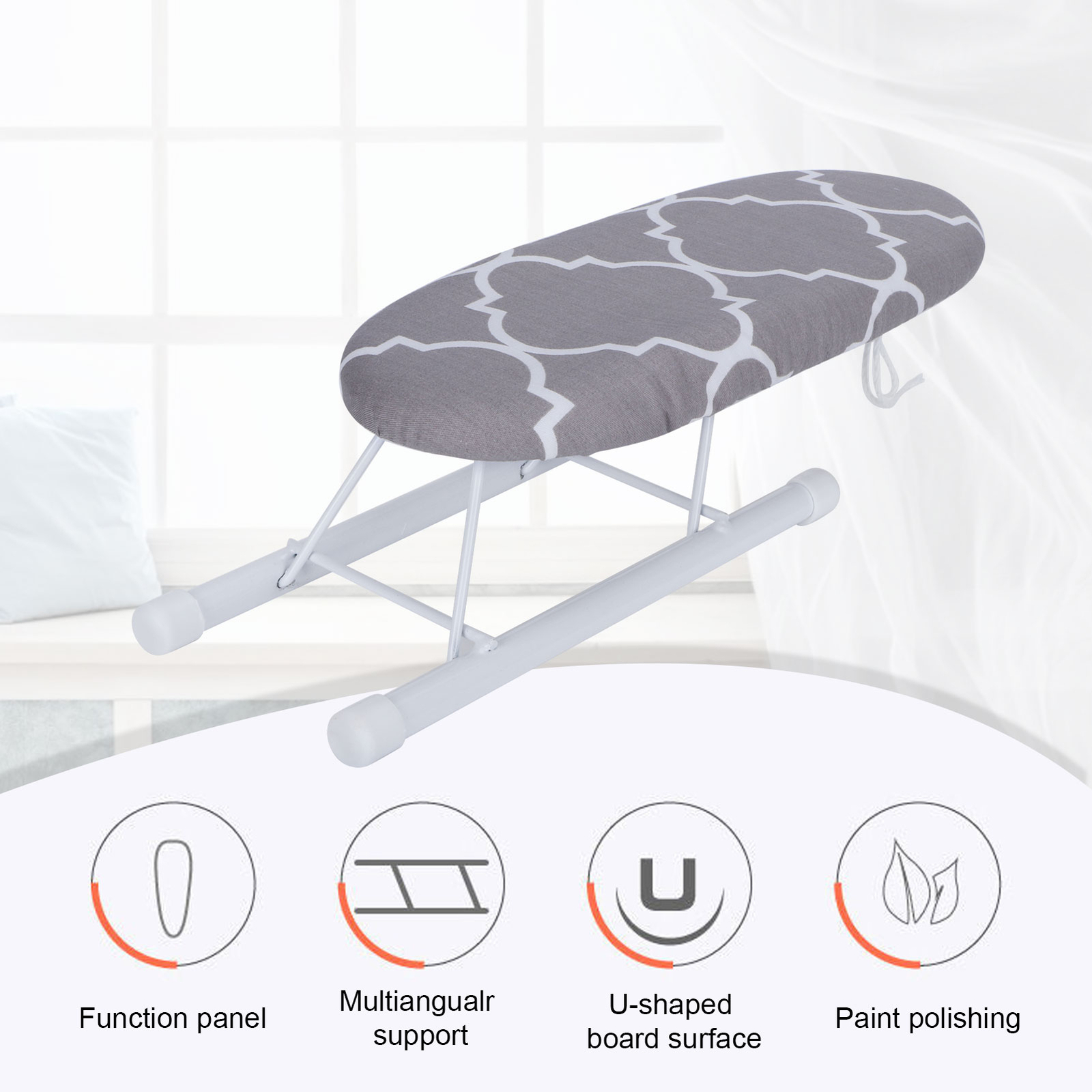 ( Grid)Mini Ironing Board Foldable Sleeve Cuffs Collars Ironing BS