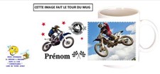 mug tasse céramique motocross personnalisé texte - prénom au choix réf 399