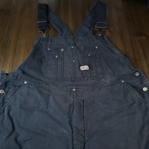 BIG SMITH Men's Carpenter Bib Overalls Black Leg Zip … Gem