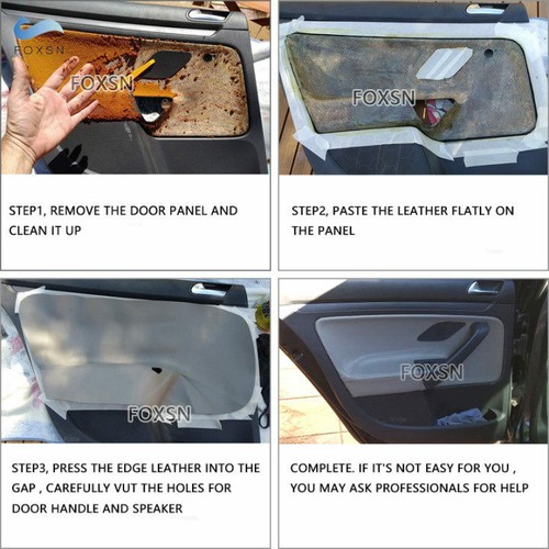 4*Black Leather Left&Right Door Armrest Panel Cover For Jetta Golf MK5 2005-2010 - Picture 4 of 12