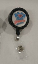 "Superheroes In Scrubs" Retractable ID Name Badge Holder-Alligator Clip