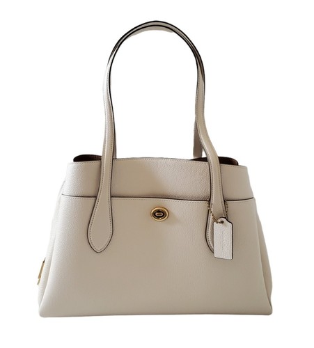 Cartera Coach Pebble Lora Estilo No. Bolso de hombro 88340 tiza nuevo
