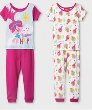 Girls Dreamworks Trolls The Movie 4 Piece Pajama Set Pj's NWT Cotton Sleepwear