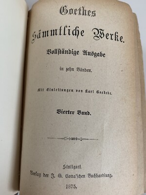1875! Orig. Buch Goethes Werke Vierter Band Nr. 4v10 Johann