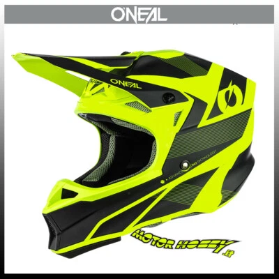 CASCO CROSS ENDURO MOTARD O'NEAL 10 SRS HYPERLITE NEGRO NEÓN AMARILLO TALLA S - Imagen 1 de 2