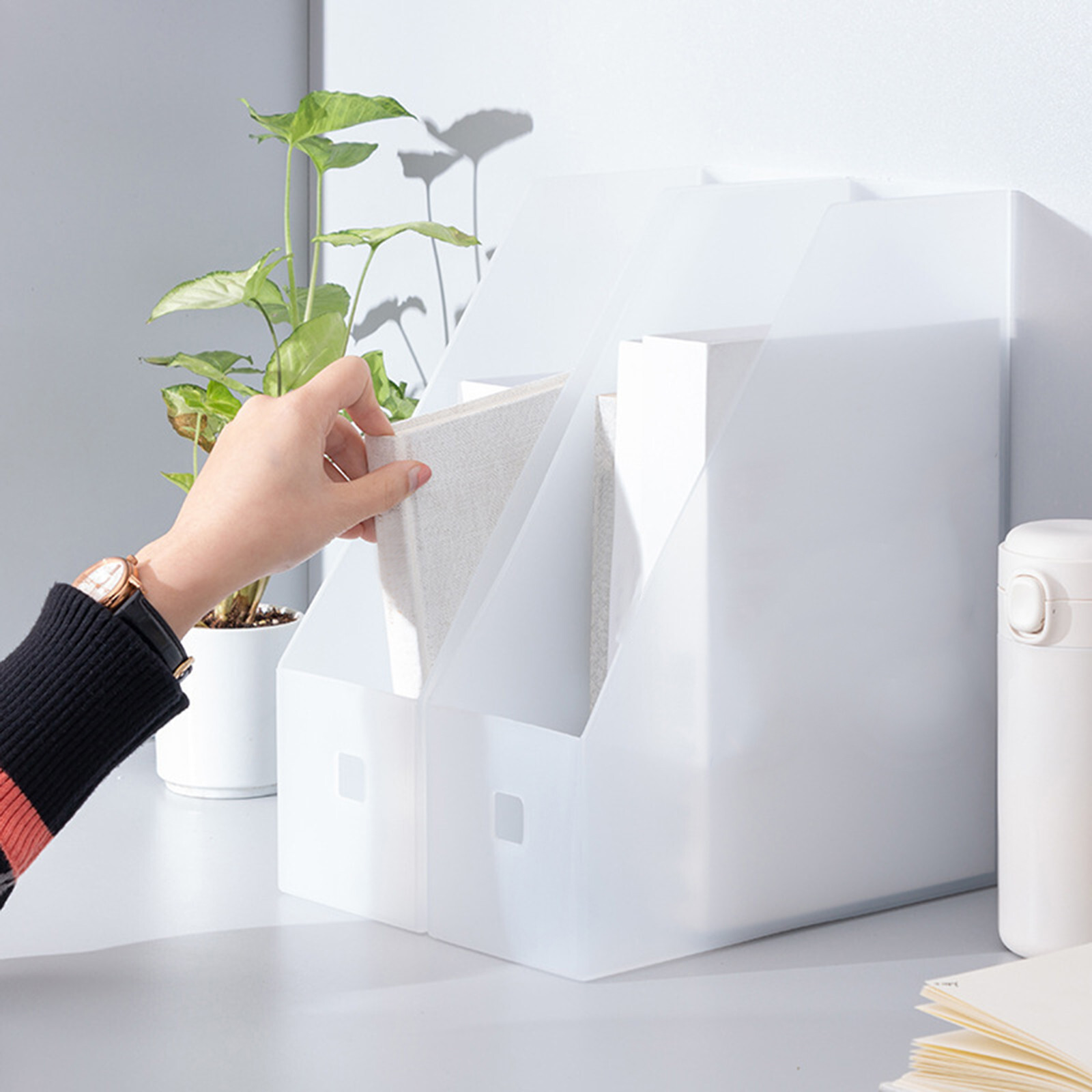 2PC Holder Magazine File Organizer Rack Acrylic Plastic Clear Folder