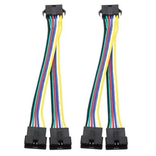 ARGB Splitter Cable, 2 Pcs Fan RGB Extension Power Cord with 6Pin Splitter Cable