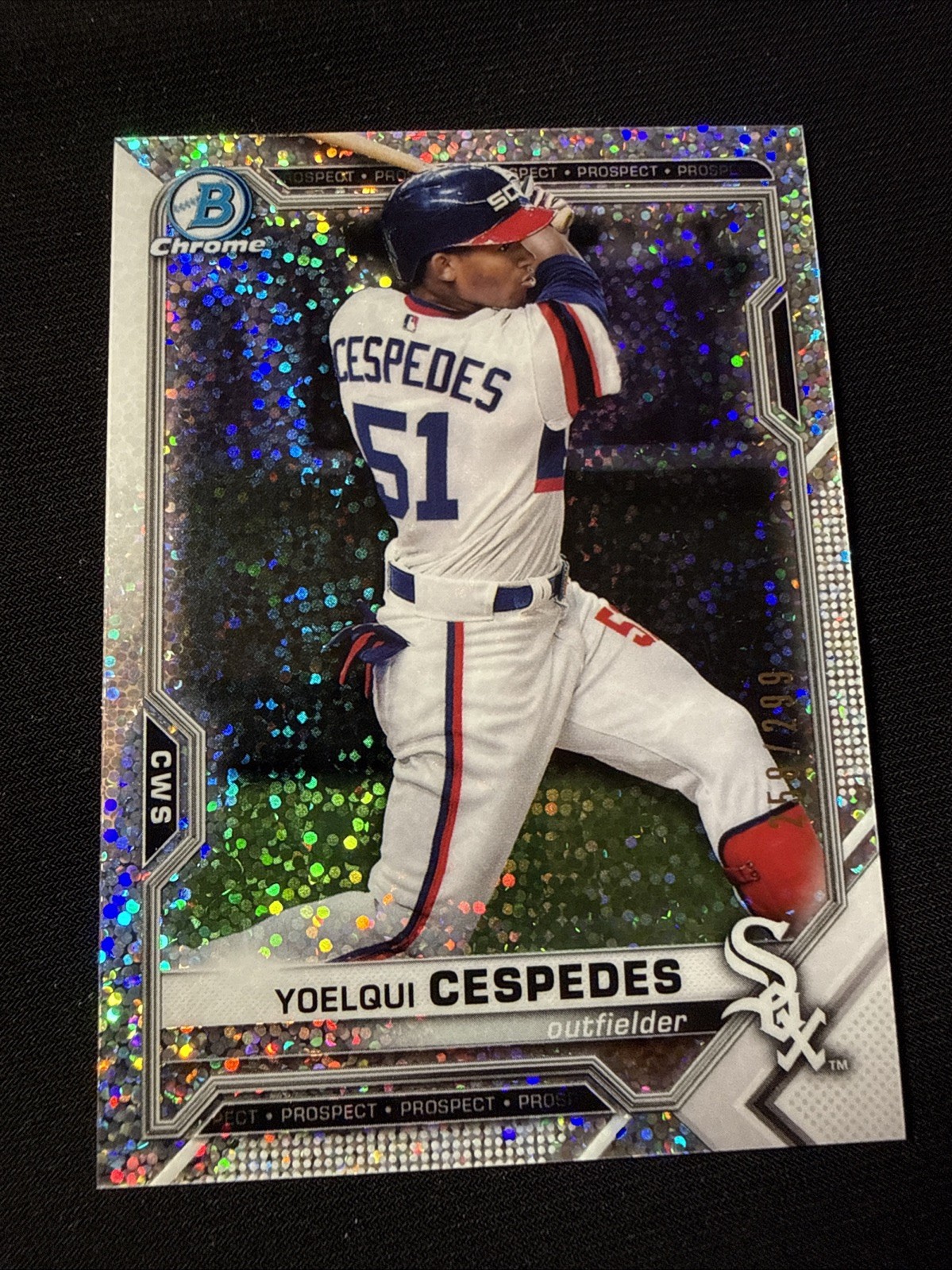2021 Bowman Chrome #BCP-176 Yoelqui Cespedes Prospects Speckle Refractor #/299 view 1