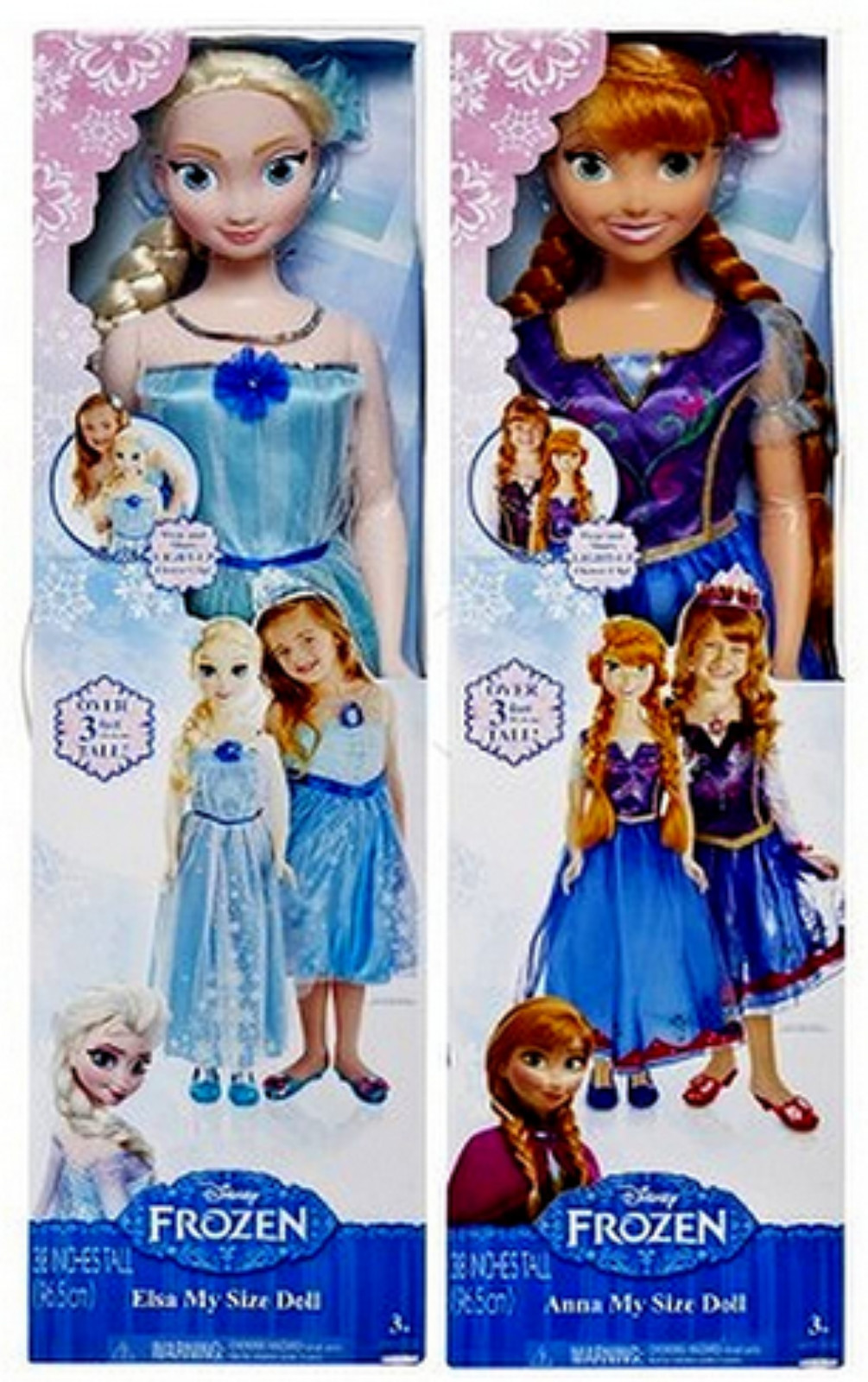 Disney Frozen 2014 Elsa + Anna Set My Life Size Doll HUGE 38