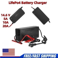5/10/20A 14.6V Battery Charger for 12V Lithium Iron Phosphate LiFePO4 Battery