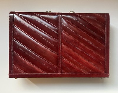 Elegant genuine Eel skin briefcase Attache 12 pocket brief case