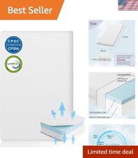 Baby Bassinet Mattress Gel Memory Foam Waterproof Cover Breathable 41 x 29