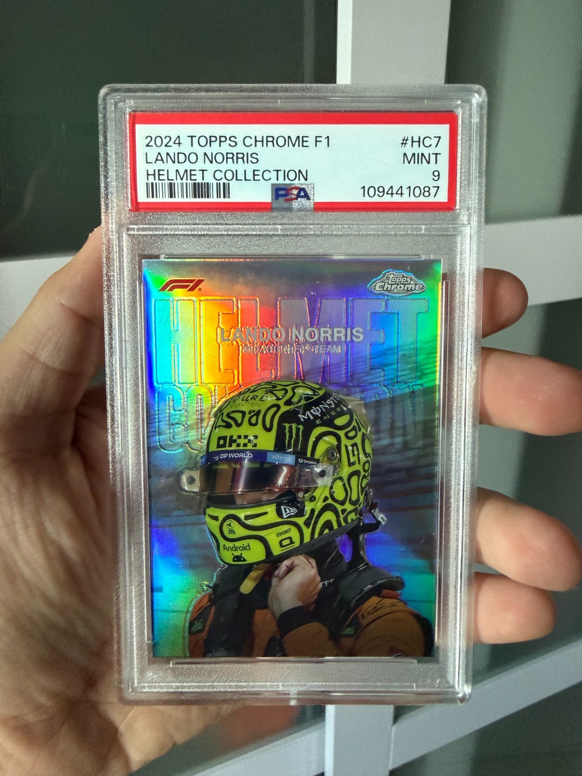 2024 Topps Chrome F1 Lando Norris Helmet Collection #HC7 PSA 9 view 1