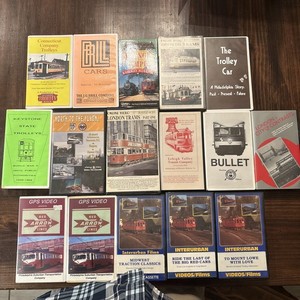 Lot Of 18 Trolley, Train, And Transportation VHS Tapes