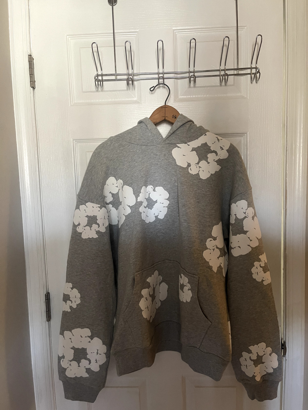 Denim Tears The Cotton Wreath Hoodie Grey Size Medium  (100% AUTHENTIC )