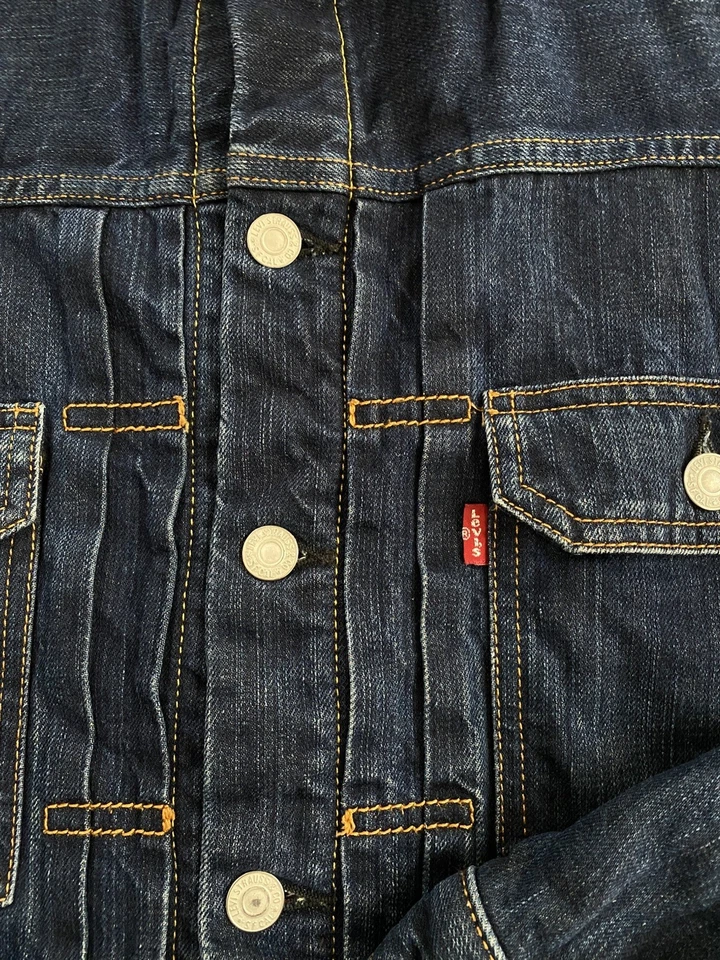 Levi’s Type 2 14oz Rigid Raw Denim Blanket Lined Indigo Jacket | Size L - Image 3 of 4