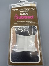 Vintage SUBTRACT 2521 WAIST NIPPER Firm Control Stretch Corset Sz 36 White