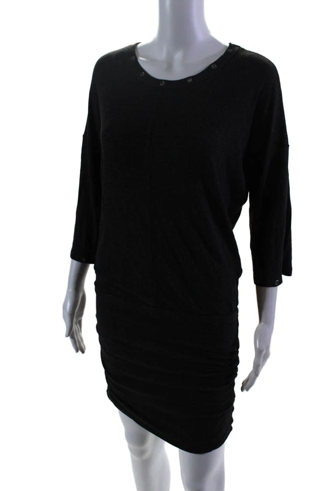 Rebecca Minkoff Womens Long Sleeve Tight Knit Long Dress Gray Size Small - Image 2 of 4