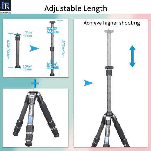 ER222C Universal Carbon Fiber Tripod Center Column Extension Pole 22.2mm DSLR - Picture 6 of 7