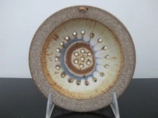 NW Studio Art Pottery STONEWARE Colander Strainer Bowl Signed WALLY SCHWAB