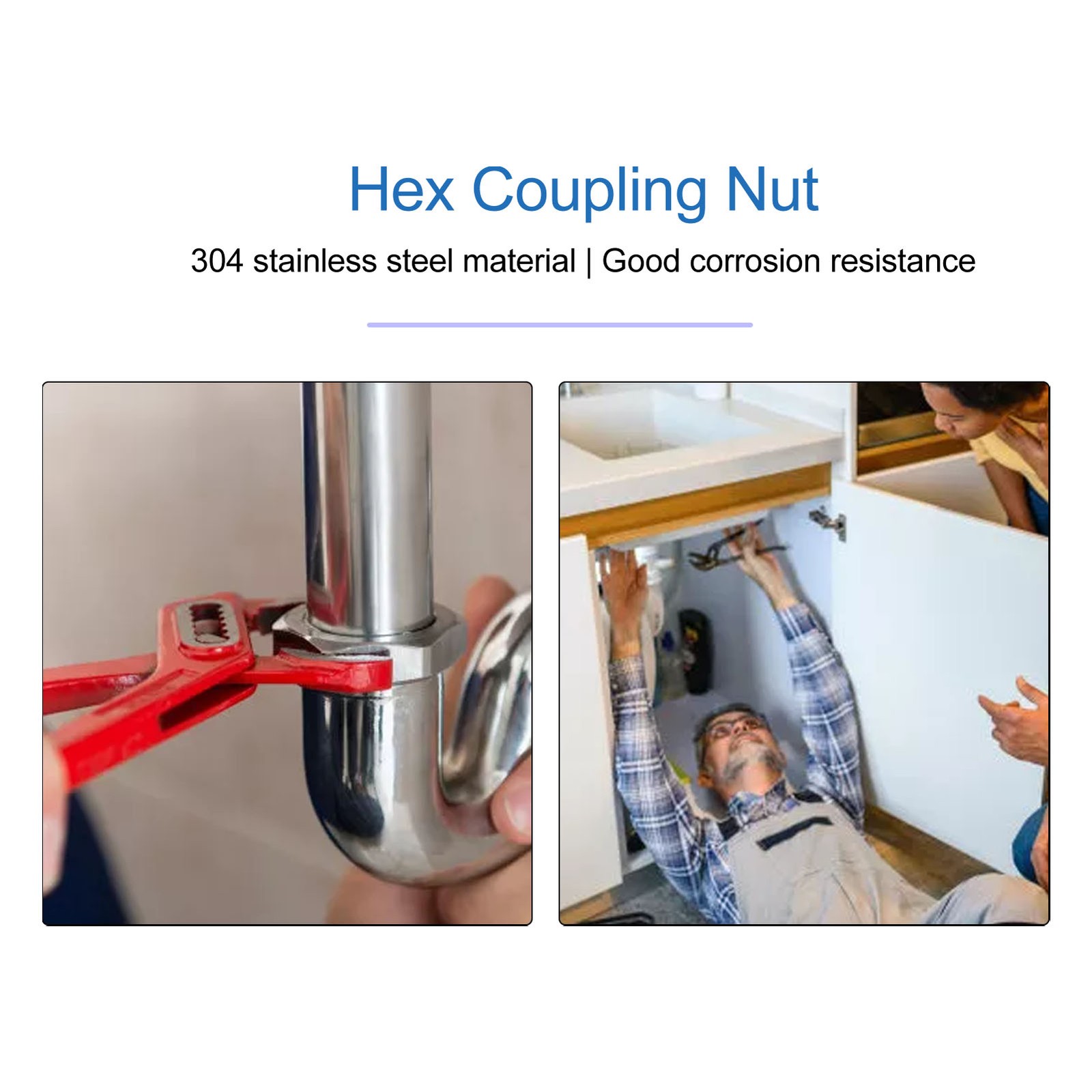 20Pcs Hex Coupling Nut Set Connector 304 Stainless Steel Industrial Fastener
