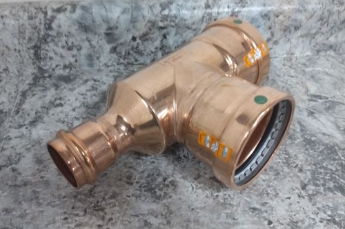 Viega Propress 20727 3 In x 1-1/2 In Press-Fit Connection Crimp Tee Fitting