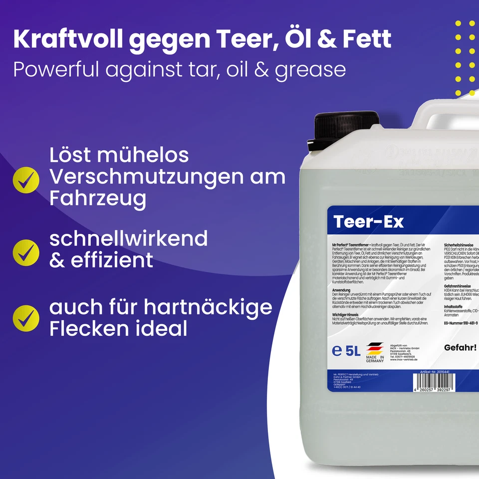 Mr. Perfect® Professional Tar Remover Car 2x5L Bitumen Remover Oil Grease - Image 2 of 4