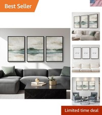 Large Framed Abstract Canvas Art - Serene Nature Landscape Set for Home Decor