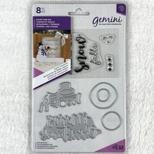 Gemini Joyful Snowman Stamp Die 8pc Set Winter Holiday by Crafters Companion