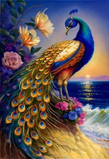 Peacock Nature Beach Landscape Canvas Art Home Decor Wall Art Print Painting 96