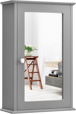 Mirrored Bathroom Wall Cabinet, Wall-Mounted Storage Cabinet with Single Mirror