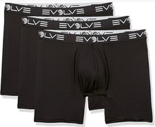 EVOLVE by 2 X ist 6  Mesh Boxer Brief 3 Pack Large Black