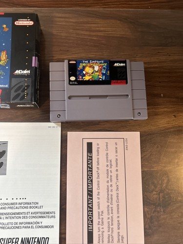 The Simpsons Bart’s Nightmare (Super Nintendo SNES) CIB Poster papers - Tested - Picture 5 of 15