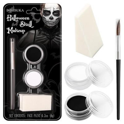 Black and White Face Paint Skeleton Makeup Kit Halloween Character 