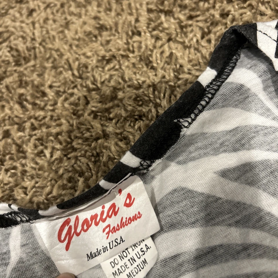 Maxi Vestido De Colección Gloria’s Moda Playa Tanque Talla Mediana Negro Palmeras Abertura B6 Foto 2 de 3