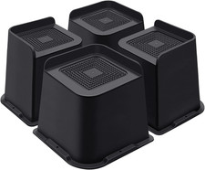 Furniture Risers 5" Heavy Duty- Support up to 5000 Lbs 4 Pack Black 