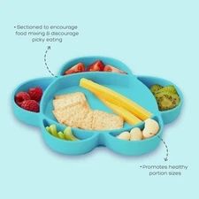 Silicone Suction Plate, Baby & Toddler Self-Feeding Dish, Teal