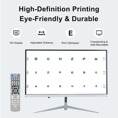 Frameless 21.5-inch LCD optometer vision test projector display for eye exams