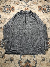 Under Armour HeatGear Shirt Mens 3XL Gray Quarter Zip Long Sleeve Pullover Loose