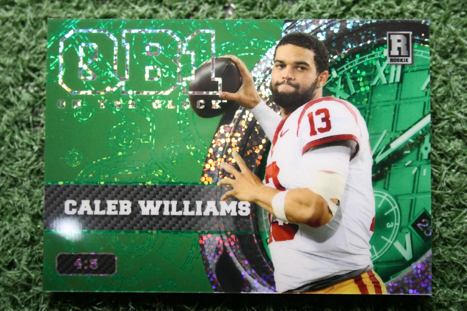 Caleb Williams 2023 Wild Card QB1 On The Clock #OCW-CW1 Green /5 Rookie