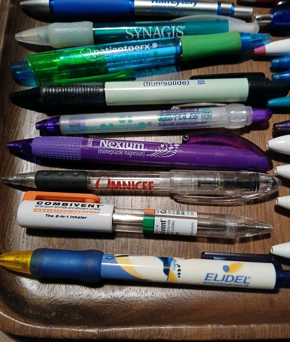Pharmaceutical Presciption Drug Rep + Health Center/Hospital Pens Lot Of 29