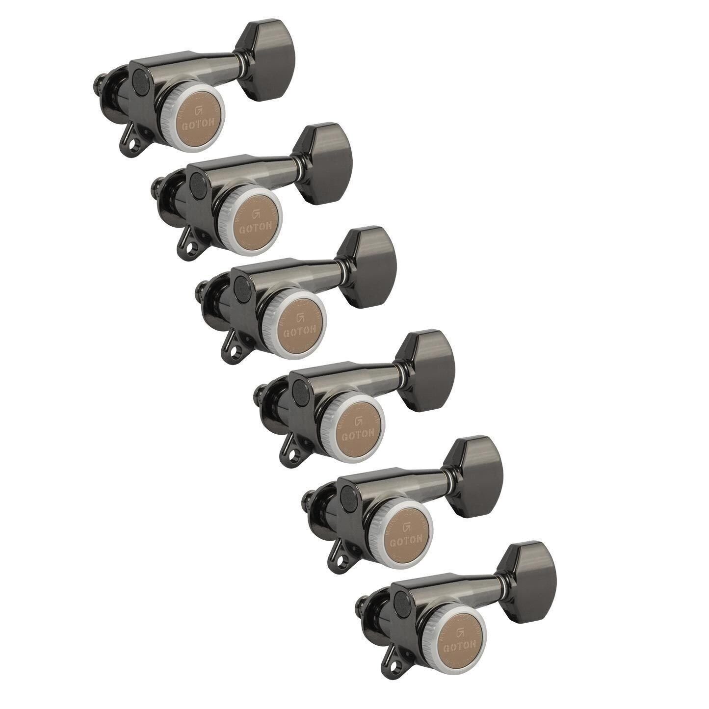 Gotoh Magnum Lock-Trad Accordatori per chitarra 6 in linea, Cosmo Nero
