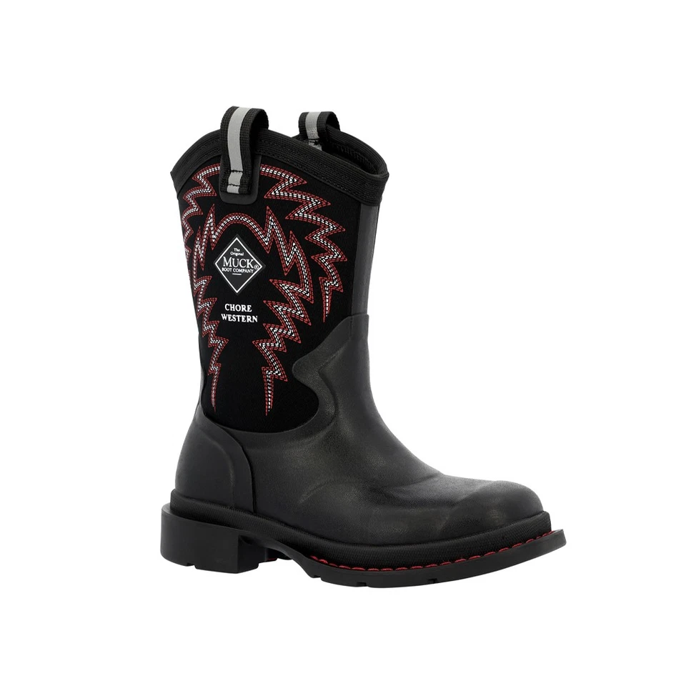 Botas informales negras Muck Boot Chore Western punta redonda tirar de niños pequeños MCHWY Foto 2 de 4